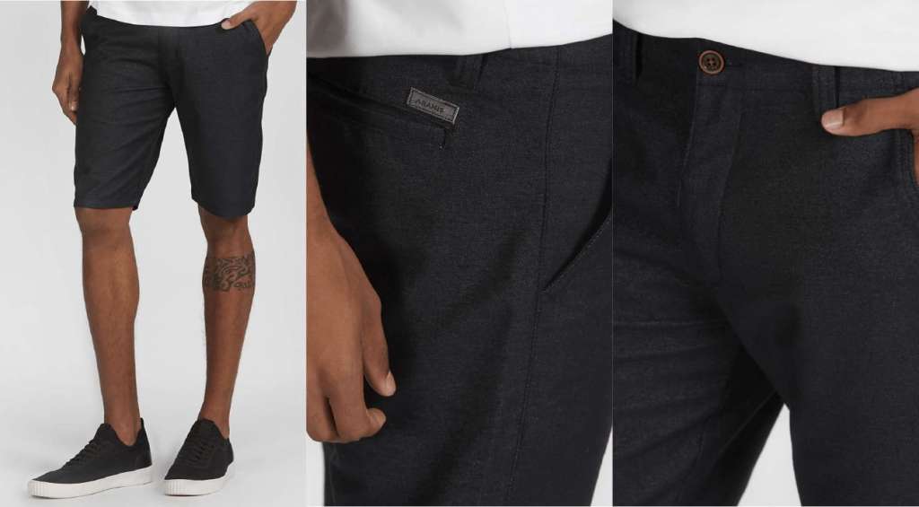 foco no short jeans preto
